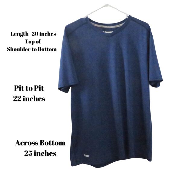 Jockey Pullover Shirt Men Lg Dark Blue, Performance V Neck Casual Short Sleeved - Picture 7 of 7